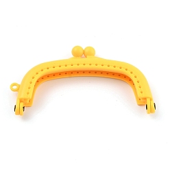 Jaune Poignées de sac en plastique couleur bonbon, pour accessoires de remplacement de sangles de sac, arc, jaune, 6x9.5x1.2 cm