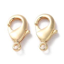 Light Gold Стойки обшивки латунь когтя омара застежками, долговечный, без свинца и без кадмия, золотой свет, 15x9x3 мм, отверстие : 1.8 мм