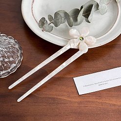 Снежный Вилки для волос из ацетата целлюлозы, аксессуары для волос со стразами для женщин и девочек, цветок, снег, 150 мм