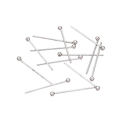 Платина 925 булавки с шарообразной головкой из стерлингового серебра, устойчивые к потускнению, платина, 15x0.5 мм, Руководитель: 1.5 mm