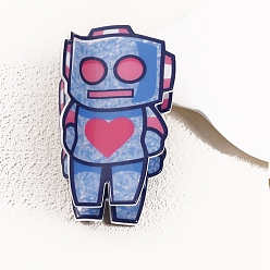 Васильковый Заколки для волос из пвх, аксессуары для волос для женщин и девочек, робот, васильковый, 90x53x42 мм