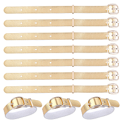 Светло-хаки 10шт. ремни для багажных бирок из искусственной кожи, держатели именной бирки для чемодана, с пряжкой сплава, с 10шт. сплавными подвесками, светлый хаки, 197x12.5~19.5x1.5~5.5 мм, отверстие : 2.5 мм