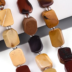 Моокаит Природные mookaite бисер нитей, с бисером, прямоугольные, 9.5~14x7~10x4~6.5 мм, отверстие : 0.8~1 мм, около 12~15 шт / нитка, 6.69~8.07'' (17~20.5 см)