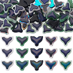 (52) Непрозрачная лаванда 50 шт 5 цвета стеклянные бусины, чувствительные к температуре бусины, меняющие цвет, русалка хвост, разноцветные, 12x15x5 мм, отверстие : 1.2 мм, 10 шт / цвет