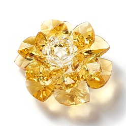 Золотистый Стеклянные бусины тканые, кассетные шарики, лотос, золотые, 47x25 мм, отверстие : 7 мм