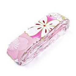 Pink Японское кимоно с цветочной хлопковой лентой, одного печататься, для бант для волос своими руками, головной убор, отделка ручной работы, розовые, 1-1/8 дюйм (30 мм), о 10yards / рулон (9.14 м / рулон)
