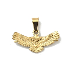 Золотой 304 подвески из нержавеющей стали, очарование орла, с 201 защелкой из нержавеющей стали на поручнях, ионное покрытие (ip), золотые, 13x25.5x2.5 мм, отверстие : 6.5x3.5 мм