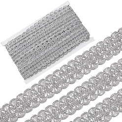 Серебро Полиэфирная лента, аксессуары для одежды, серебряные, 1-3/8 дюйм (35 мм), около 13.12 ярдов (12 м) / комплект