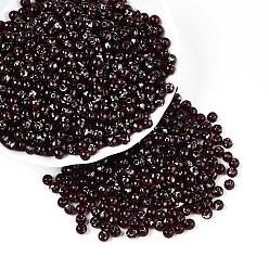 Темно-Красный Краска для выпечки пикассо стеклянные бусины, круглые, темно-красный, 4~4.5 мм, отверстие : 1 мм, Около 4500 шт / фунт