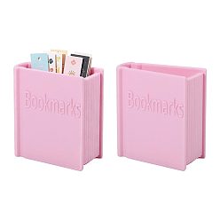 Бледно-Розовый Пластиковый держатель для закладок в форме книги, настольный органайзер, розовый жемчуг, 75x70x38 мм, внутренний диаметр: 60x30 мм