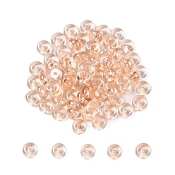 Сэнди Коричневый Прозрачные окрашенные цветные стеклянные бусины, пончик, песчаный коричневый, 6x3 мм, отверстие : 1.2 мм, Около 2500 шт / фунт