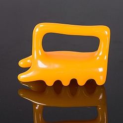 Золотистый Массажеры из смолы гуаша, ручной массаж шейного отдела позвоночника, золотые, 90x50x13 мм