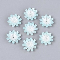 Светло-голубой Колпачки для акриловых бусин в виде цветов, для изготовления ювелирных изделий DIY, светло-голубой, 23x23x6 мм, отверстие : 1.2 мм