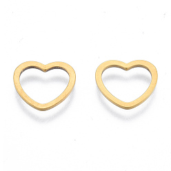 Золотой 201 нержавеющей стали связывающий кольца, сердце, золотые, 11x12x1 мм, внутренний диаметр: 7.5x9.5 мм