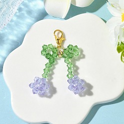 Лиловый Подвески из австрийского хрусталя с имитацией вишневого стекла, Сплав с застежками когтя омара, сирень, 43 мм