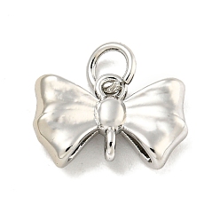 Платина Латунные подвески, без кадмия, без никеля и без свинца, бантом, платина, 9x14x4 мм, отверстие : 3 мм