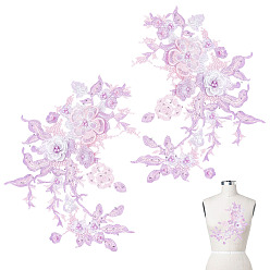 лаванда 3 полиэстеровые нитки для вышивания, пришивание и термонаклейка заплаток, аппликации из ткани, цветок, лаванда, 295x325x7 мм