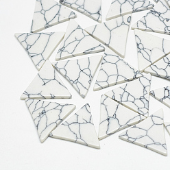 White Synthetic Turquoise Cabochons, Triangle, White, 10x11x2mm