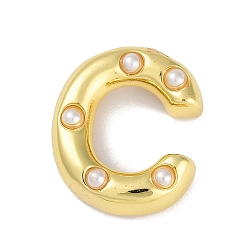 Letter C Латунные подвески, без кадмия, без никеля и без свинца, с абс, Письмо ~ Z, буква С, 21x17.5x6.5 мм, отверстие : 3.5 мм