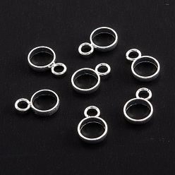Серебро 304 дуги из нержавеющей стали, петля под залог, форма кольца с петлей, серебряные, 8x5.5x1.5 мм, отверстие : 1.8 мм