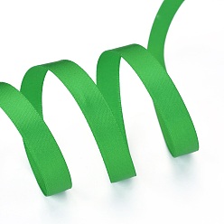 Зеленый лайм Однолицевые атласные ленты, для подарочной упаковки, партия украсить, изготовление ювелирных изделий, зеленый лайм, 10 мм, около 20 ярдов / рулон