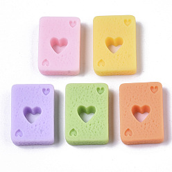 Mixed Color Opaque Resin Cabochons, Playing Card, Mixed Color, 21.5~23x15~16x5mm