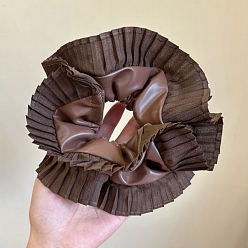 Кокосово-Коричневый Искусственная кожа с тканевыми пышными резинками для волос, аксессуары для волос для женщин и девочек, кокосового коричневый, 200 мм