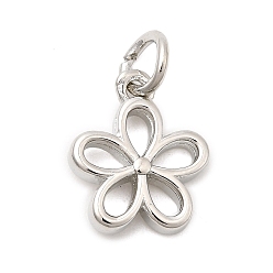 Платинированный Латунь прелести, цветок, долговечный, стойки покрытие, с целью перехода в кольце, Реальная платина, 12x10.5x3 мм, отверстие : 3.2 мм