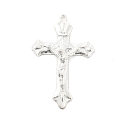 Платина Латунные подвески, крестик, без свинца и без кадмия, долговечный, платина, 48.5x30.5x5.5 мм, отверстие : 1.6 мм