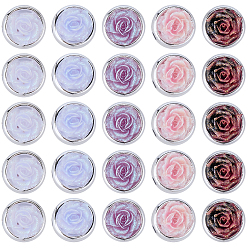 (52) Непрозрачная лаванда 50 шт 5 цвета непрозрачные акриловые бусины, цветок, с блеском порошок, разноцветные, 12x11 мм, отверстие : 2 мм, 10 шт / цвет