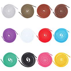 Mixed Color Polyester Cord Shoelace, Mixed Color, 4mm, 1m/strand, 12 colors, 4strands/color, 48strands/set