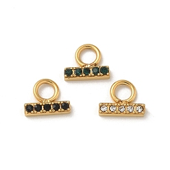 (52) Непрозрачная лаванда Ионное покрытие (ip) 304 нержавеющая сталь с подвесками из стразов, реальный 14 k позолоченный, прямоугольный шарм, разноцветные, 6x7x2 мм, отверстие : 2.5 мм