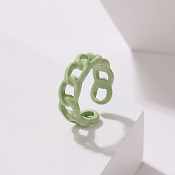 Темный Лосось Кольца-манжеты из сплава с овальной цепочкой, окрашенные распылением, для женщин, темный лосось, внутренний диаметр: регулируемый