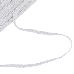 Blanc 20 mètres de ruban de dentelle tressé en polyester, pour accessoires de vêtement, décoration cadeau, avec carte d'affichage en carton, blanc, 3/8 pouces (11 mm)