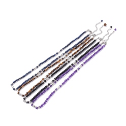 Смешанные камни Круглое колье из бисера из натуральных смешанных камней для девочек и женщин, цвет нержавеющей стали, 18.15 дюйм (46.1 см)