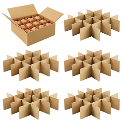 Светло-коричневый 36 шт. гофрированные картонные разделительные листы, прямоугольные, загар, 335x80x3 мм