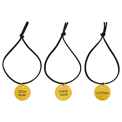 Золотой 3шт. подвески для ванной из нержавеющей стали, с искусственной замши шнур, золотые, 155 мм