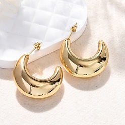 Золотой Луна 304 из нержавеющей стали серьги стержня, золотые, 28.5x27x11 мм