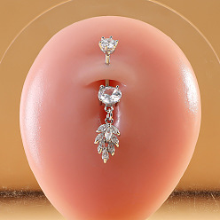 Лист 316l хирургическая нержавеющая сталь микропаве прозрачный кубический цирконий пупочные кольца, цвет нержавеющей стали, лист, длина стержня: 3/8"(10мм), штифты : 1.6 мм