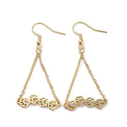 Золотой 304 из нержавеющей стали болтаться серьги, печать кошачьей лапы, золотые, 57x23.5 мм