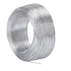 Серебро Круглый анодированный алюминиевый провод, гибкая металлическая проволока, для изготовления ювелирных изделий, серебряные, 18 датчик, 1 мм, 200 м / 500 г (656.1 футов / 500 г), 500 г