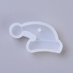 Белый Кулон силиконовые формы, формы для литья смолы, для уф-смолы, изготовление ювелирных изделий из эпоксидной смолы, Рождество шляпе, белые, 25x44x8 мм