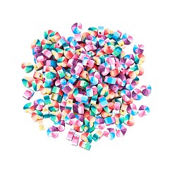 Gemischte Farbe 200 Stk. 2 Farben handgefertigte Fimo-Perlen, Herz, Gemischte Farbe, 10x11x5 mm, Bohrung: 1.6 mm, 100 Stk. je Farbe