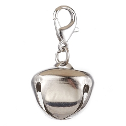 Платина Железо колокол подвесные украшения, Застежки-когти из цинкового сплава, подвески для подвесных украшений для сумок, платина, 30 мм