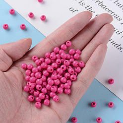 Camellia Opaque Acrylic Beads, Round, Camellia, 6x5mm, Hole: 1.8mm, about 4400pcs/500g