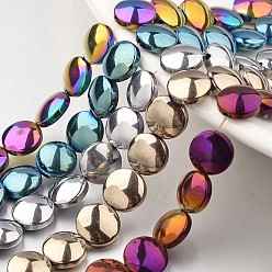 (52) Непрозрачная лаванда Гальванизировать немагнитных синтетический гематит нитей бисера, плоско-круглые, разноцветные, 10x3 мм, отверстие : 1 мм, около 40 шт / нитка, 15.7 дюйм