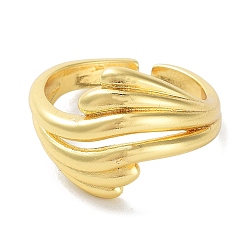 Real 18K Gold Plated Brass Open Ring Rings, Real 18K Gold Plated, Inner Diameter: 18.2mm