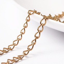 Золотой 304 из нержавеющей стали обуздать цепи, несварные, с катушкой, золотые, 5.5x4x0.8 мм, около 82.02 футов (25 м) / рулон
