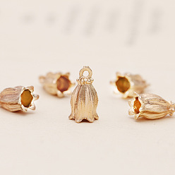 Light Gold Цветка сплава прелести, для изготовления заколок для волос, золотой свет, 16x7 мм