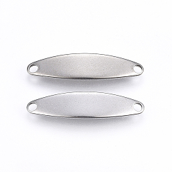 Stainless Steel Color Tarnish Resistant 201 Stainless Steel Links connectors, Oval, Stainless Steel Color, 25x6x1mm, Hole: 1.6mm